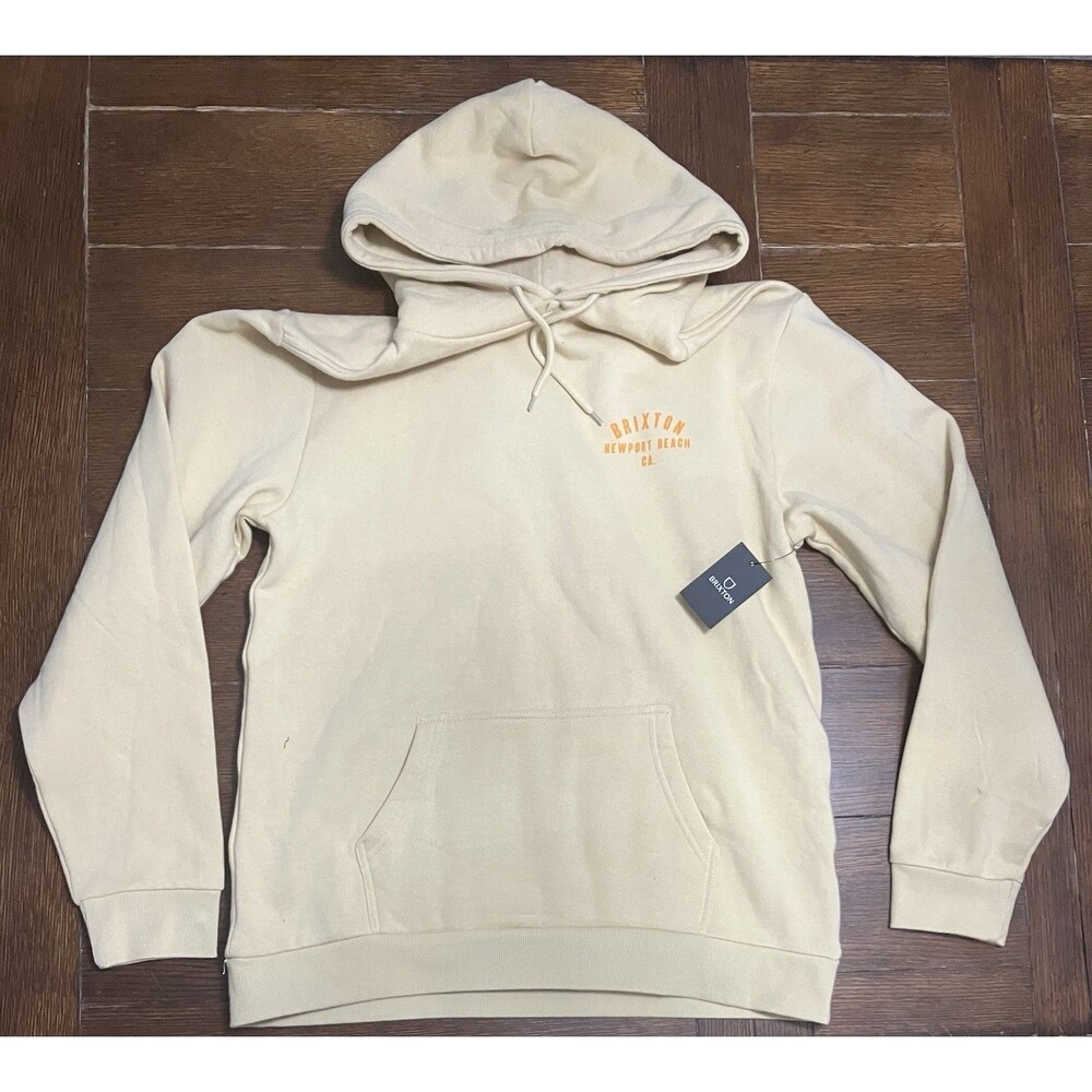 Brixton Mens Woodburn Pullover Hoodie Size L Gravel Orange L Fleece NWT